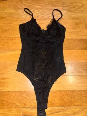 Lulus Black Lace Mesh Bodysuit
